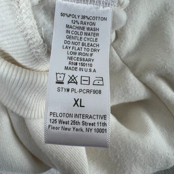 Peloton Sweater Women's XL Incline Side Zip Pullover Off White Pink Accents - Picture 6 of 8